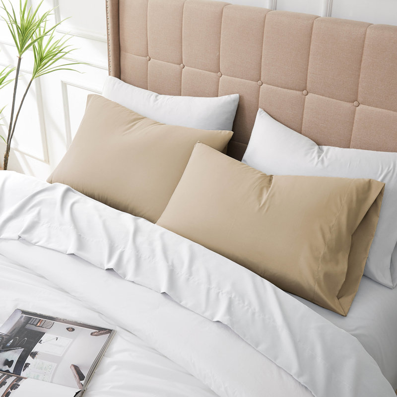 Deux taies d'oreiller en microfibre Eldon par Southshore Fine Linens, Taie d'oreiller taille très grand, Sable