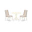 L'ensemble de meubles de salle à manger 3 pièces comprend une table de cuisine ronde avec piédestal et 2 chaises de salle à manger Parson en lin crème, blanc lin-1480473317-1480493597-1480473314
