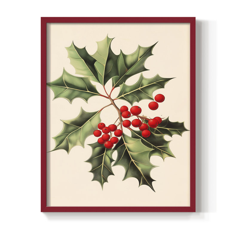 Art des Fêtes de Noël - série 2 - CCXLVI, reproduction encadrée - bois massif, H 21 po x l 17 po, Rouge