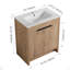 Meuble-lavabo autoportant de 30 po avec lavabo en céramique blanche et 2 portes d'armoire à fermeture en douceur