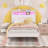 Cerridwen Twin Platform Metal Bookcase Storage Bed With RGB LED Lights And Charging Station-102629369