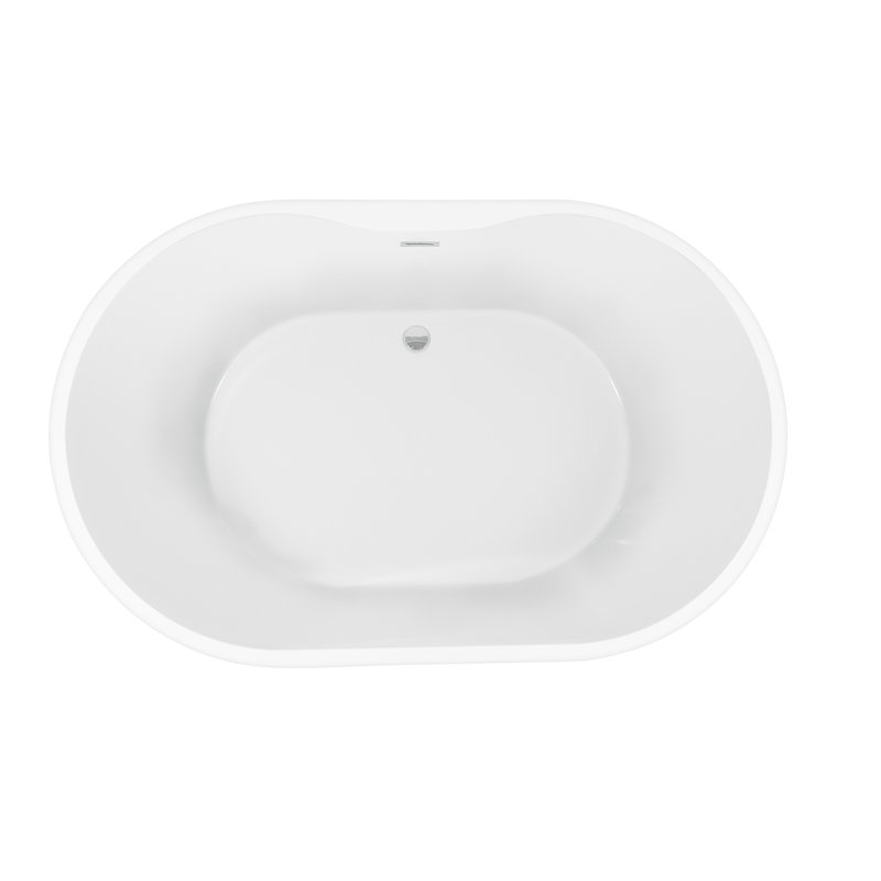 Piper 70.75'' x 45.25'' Soaking Acrylic Bathtub, White