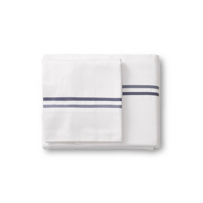 Ensemble de draps 100% coton The Met X Ann Gish, Bleu/Indigo, Ensemble de draps pour très grand lit