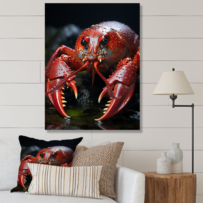 Reproduction d'art sur toile corail, H 32 po x l 24 po x P 1 po, Toile tendue
