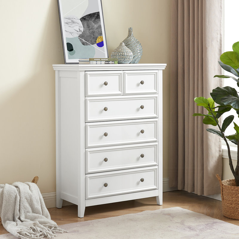 Commode 6 tiroirs Modern, Blanc