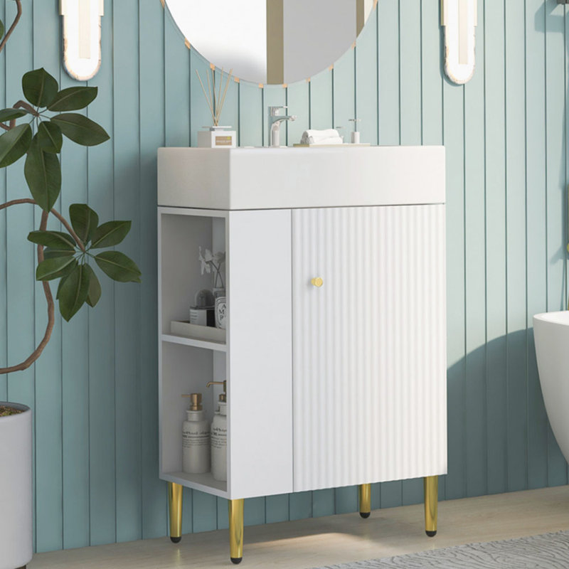 Meuble-lavabo simple 21,61 po avec plateau en bois manufacturé Kenzington