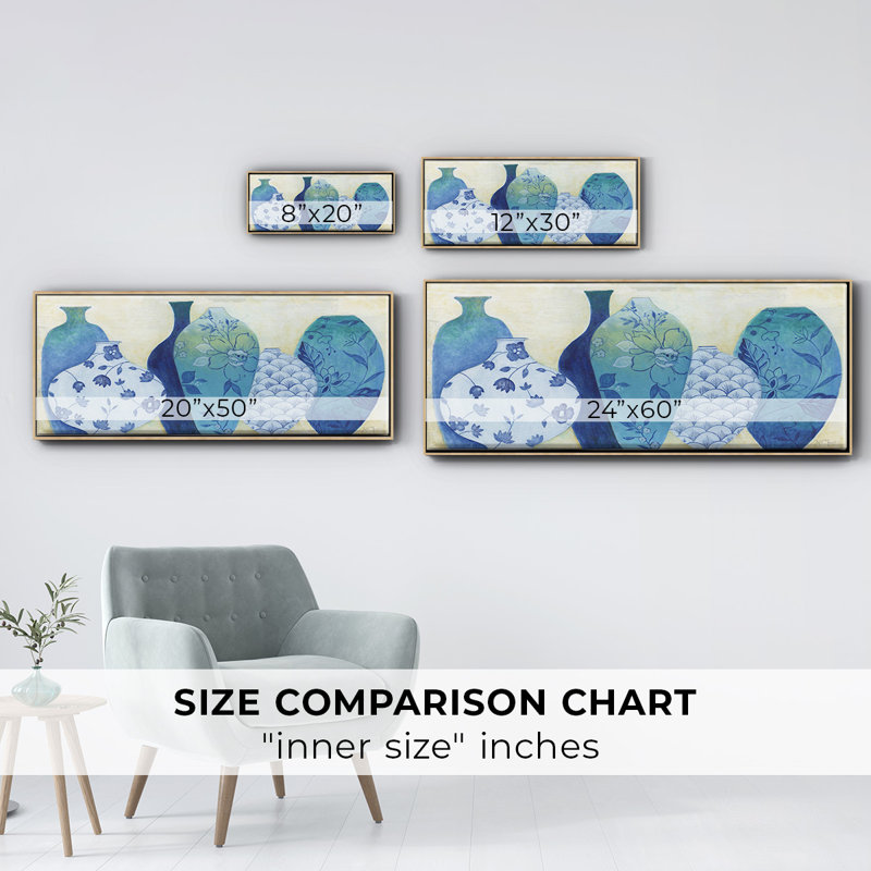 Chinoiserie Home - Toile encadrée, H 20 po x l 50 po