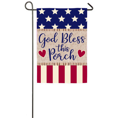 Drapeau de jardin 18 x 13 po en polyester Formoso God Bless this Porch