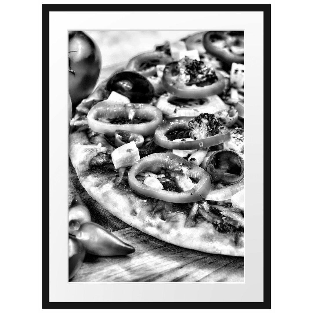 Gerahmtes Poster Pizza aus Italien