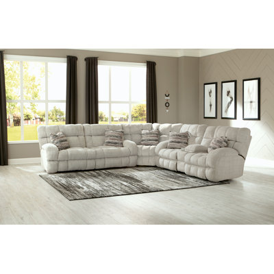 Canapé modulaire 3 pièces Annaliisa avec 4 sièges inclinables et 5 coussins décoratifs Annaliisa