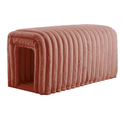 Banc de rangement repose-pieds pour animaux de compagnie Banc en velours côtelé Nid de chat à cacher pour le salon, le vestibule et la chambre à coucher, brun