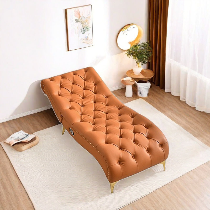 Chaise réglable, Similicuir orange