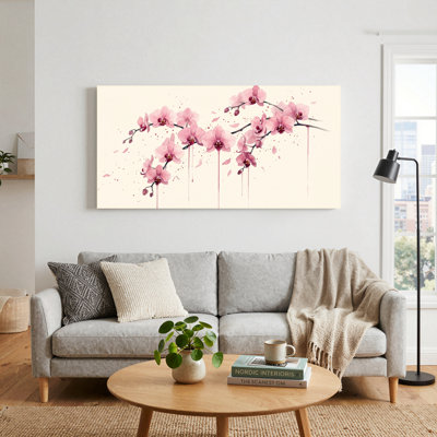 Pink Orchid Canvas Wall Art Set Of 1