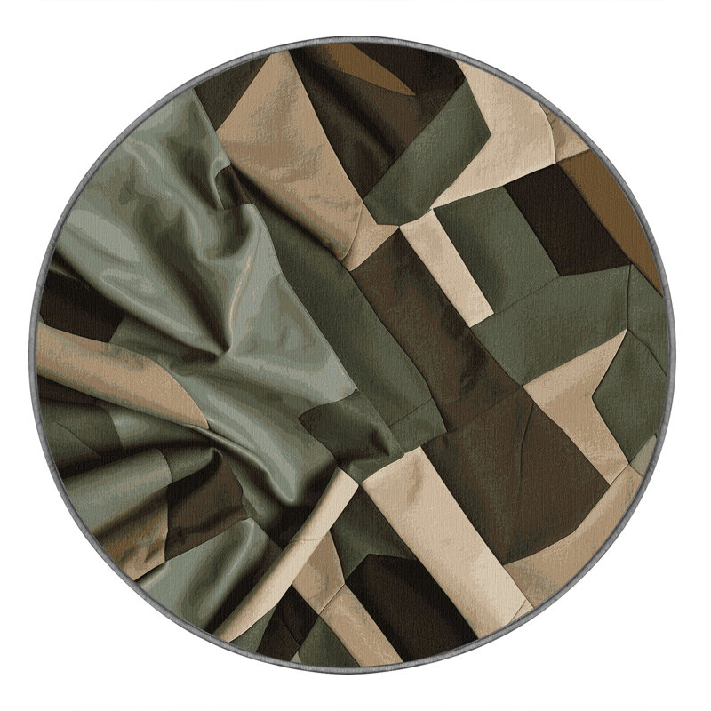 Cartographic Shadow Rug, Round 6'