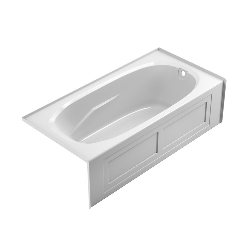 Signature® 72" x 36" Alcove Soaking Bathtub, White, Right