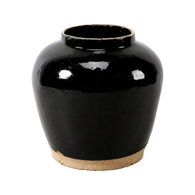 Black Indoor / Outdoor Porcelain Table Vase