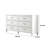 Kiki Wide Dresser With 6 Drawers, Bracket Feet, White Solid Wood
