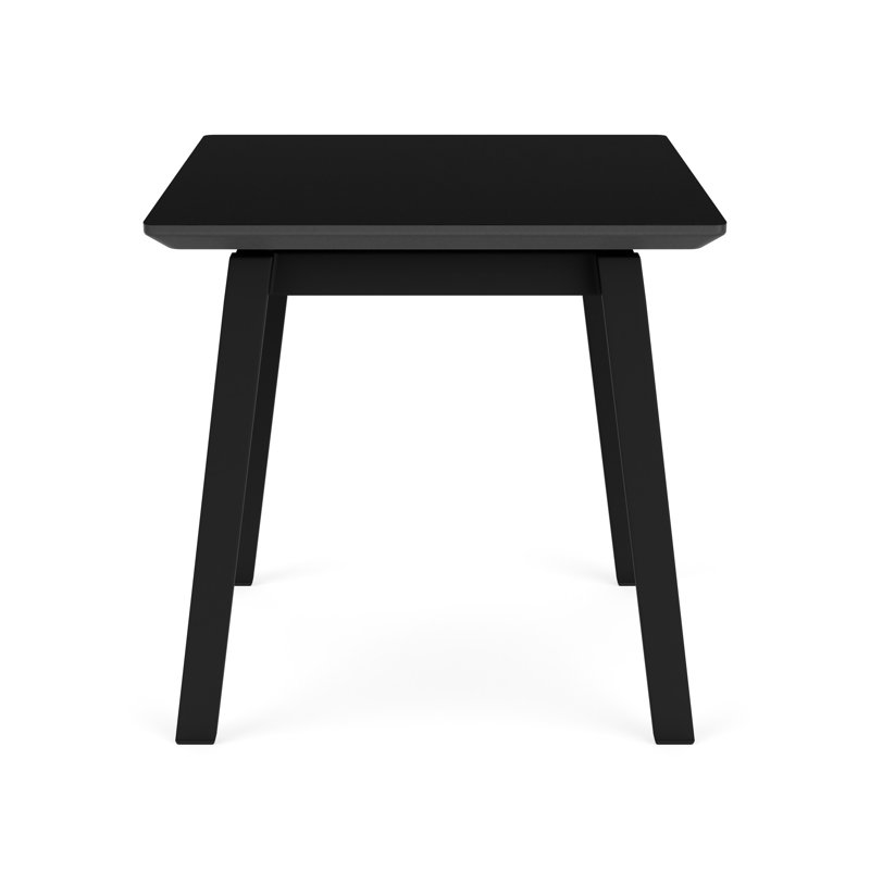 Newport Waiting Reception End Table Metal Frame 20x20" High Pressure Laminate Top, Black, Midnight Black HPL