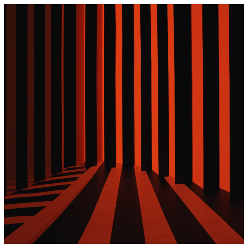 Red Black Vertical Stripes Duvet Covers, Queen