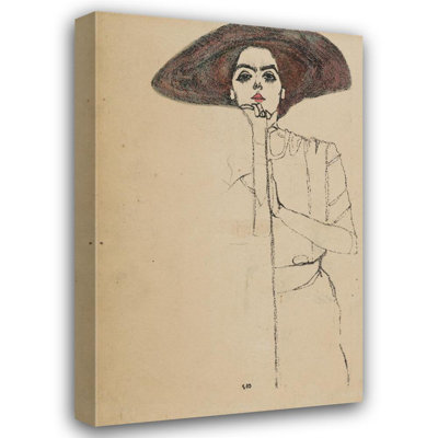 "Portrait of a Woman" by  Egon Schiele - Gallery Wrap Canvas Wall Art