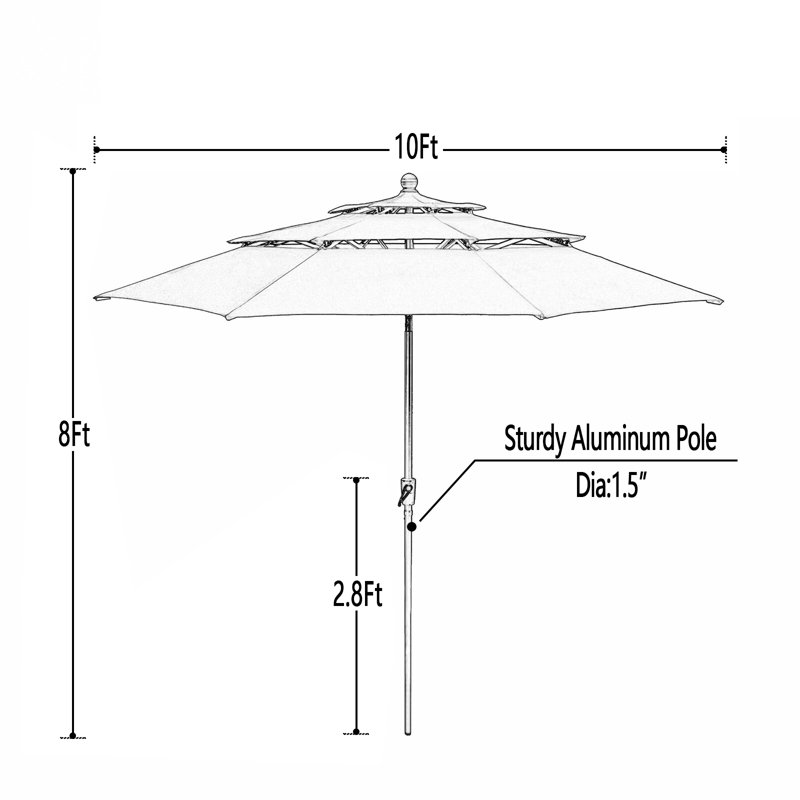 Leigh 3m Market Parasol, Navy