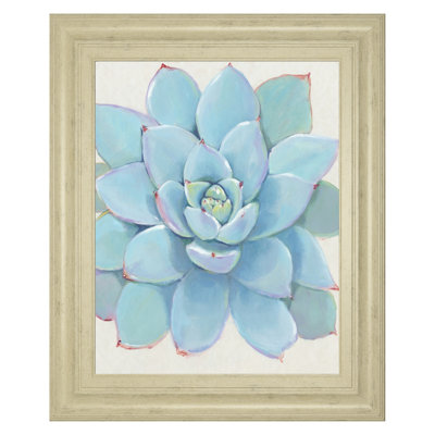 Art mural Pastel Succulent - 22 po x 26 po - Cadre ivoire Bliss