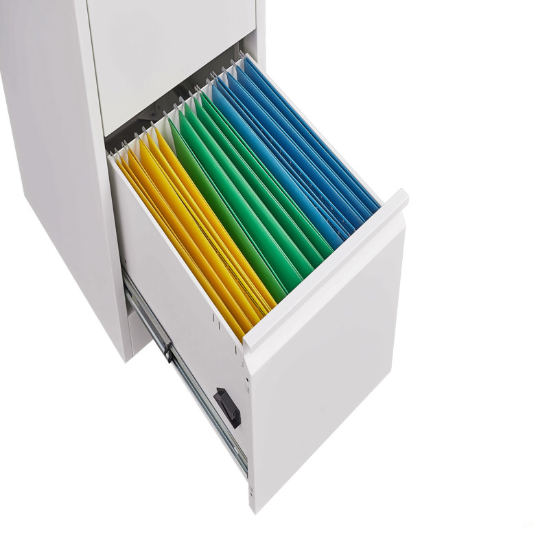 3 Drawer Vertical File Cabinet with Lock, Narrow Metal Steel Storage Cabinet for Home Office, Fits A4, Legal & Letter Size Files, Assembly Required
