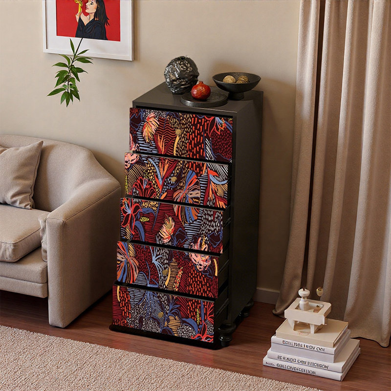 Solid Pine Decorative Cabinet, Black