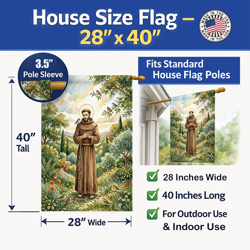 Drapeau Saint-François d'Assise, House Size, St Francis of Assisi Catholic