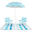 Ensemble de 4 parasols de plage avec 2 chaises pliables et couverture de pique-nique, mécanisme d'inclinaison bleu-1860471459