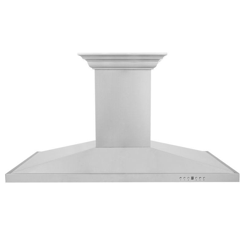 48" 400 CFM Ducted Island Range Hood in Silver