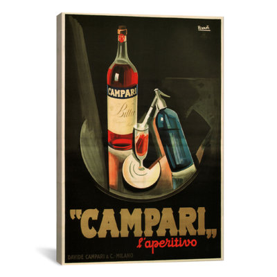 Campari Aperitivo Advertising Vintage Poster  Canvas Print Wall Art