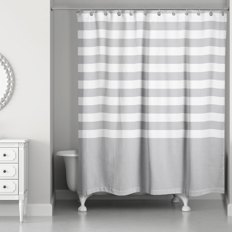 Rideau de douche simple à rayures Cardinale, Gris