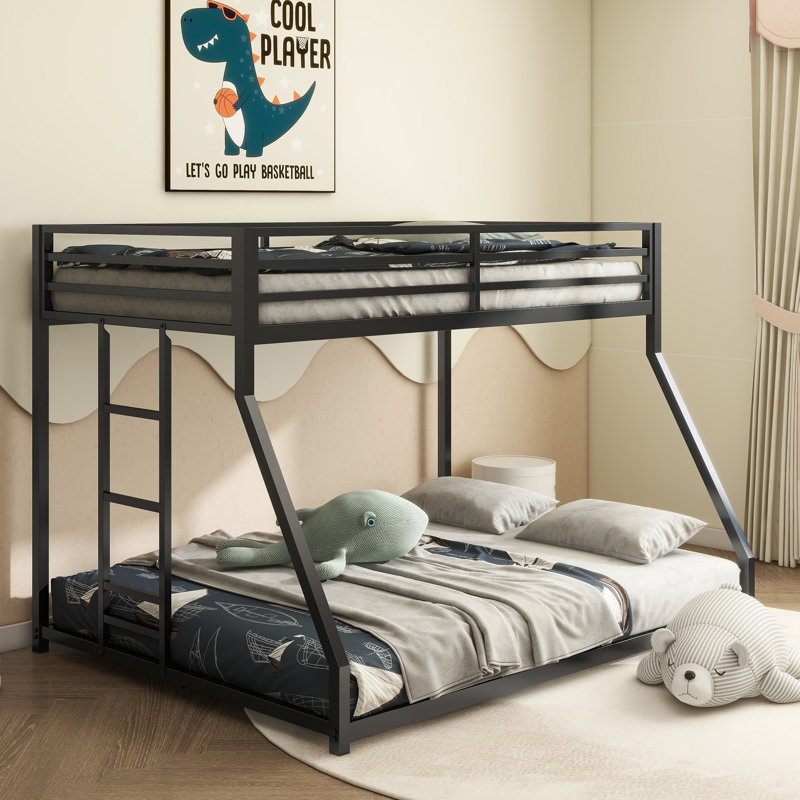 Ashaiya Standard Metal Bunk Bed, Twin Over Full, Black