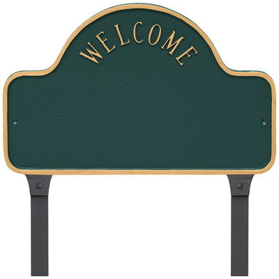 Enseigne d’adresse pour pelouse sur 3 lignes welcome