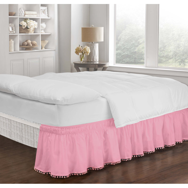 Ruffled Wrap Around Bed Skirt, Twin/Full, Blue