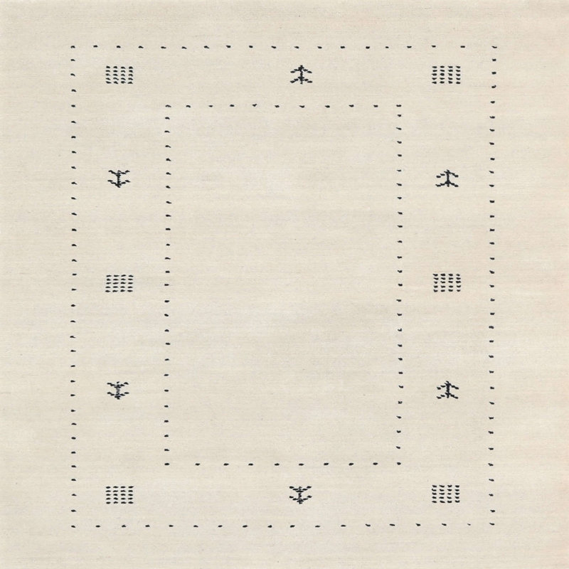 Tapis contemporain gris, Carré 7 pi