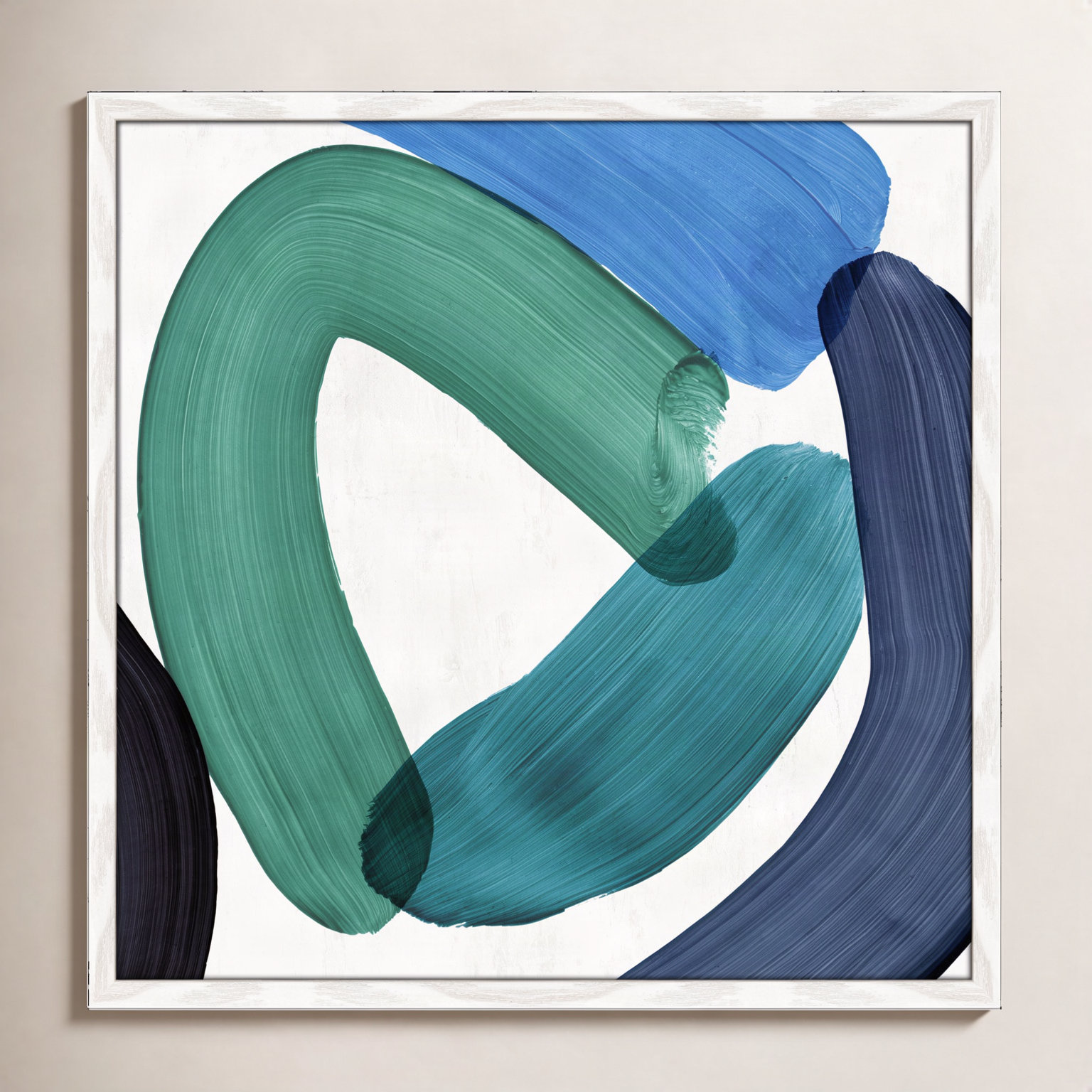 Smooth Bend I Painting, 23.5" H x 23.5" W x 0.75" D, White Framed
