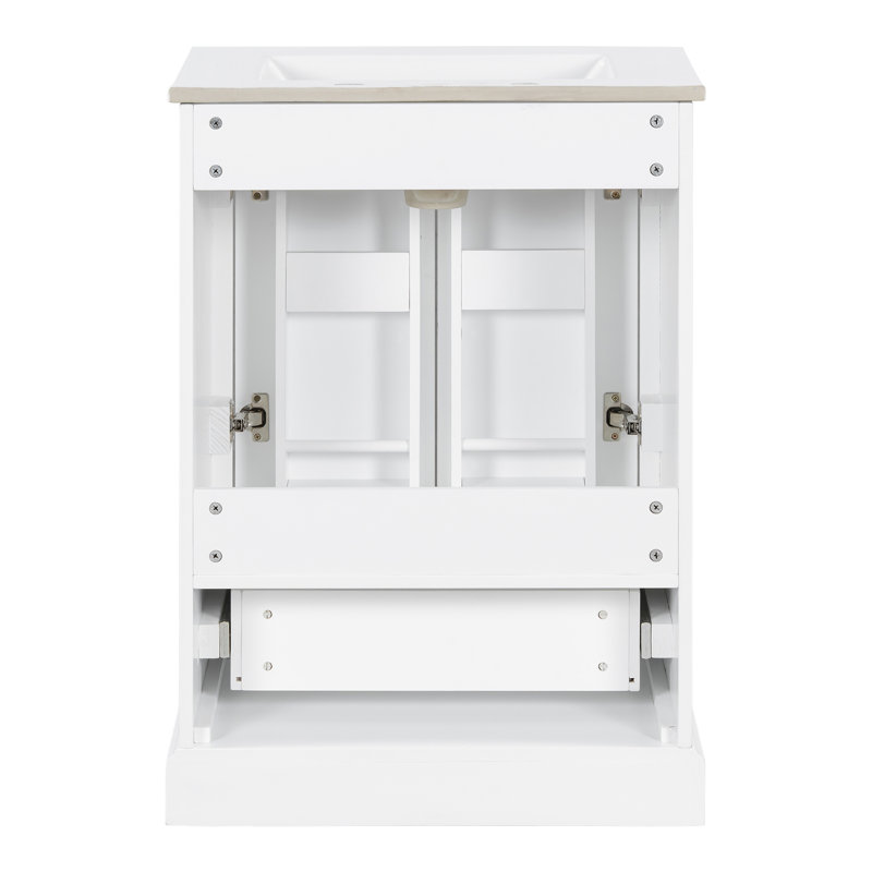 Meuble-lavabo 24 po avec lavabo, Blanc, 24"