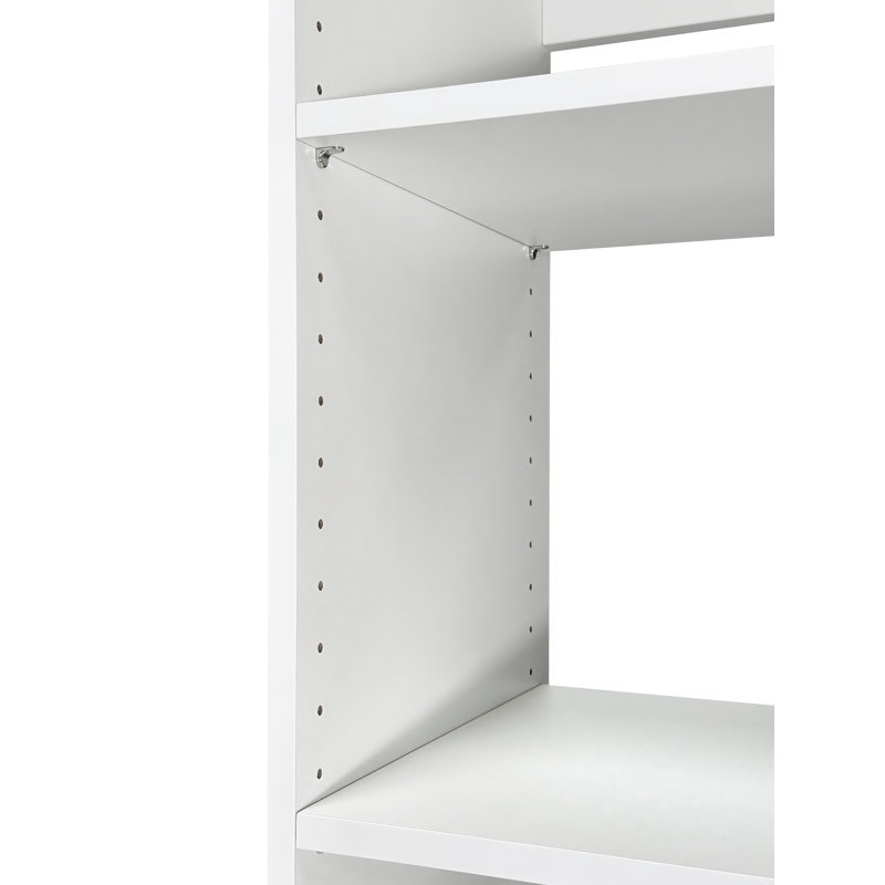 Système d'organisation en bois manufacturé Clero, Blanc