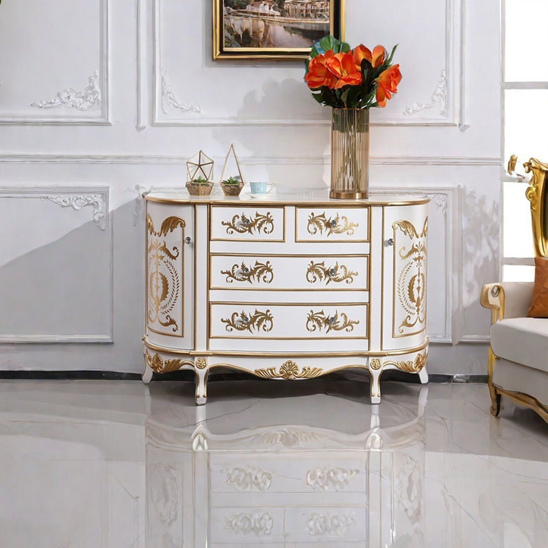 European style semi-round large capacity sideboard