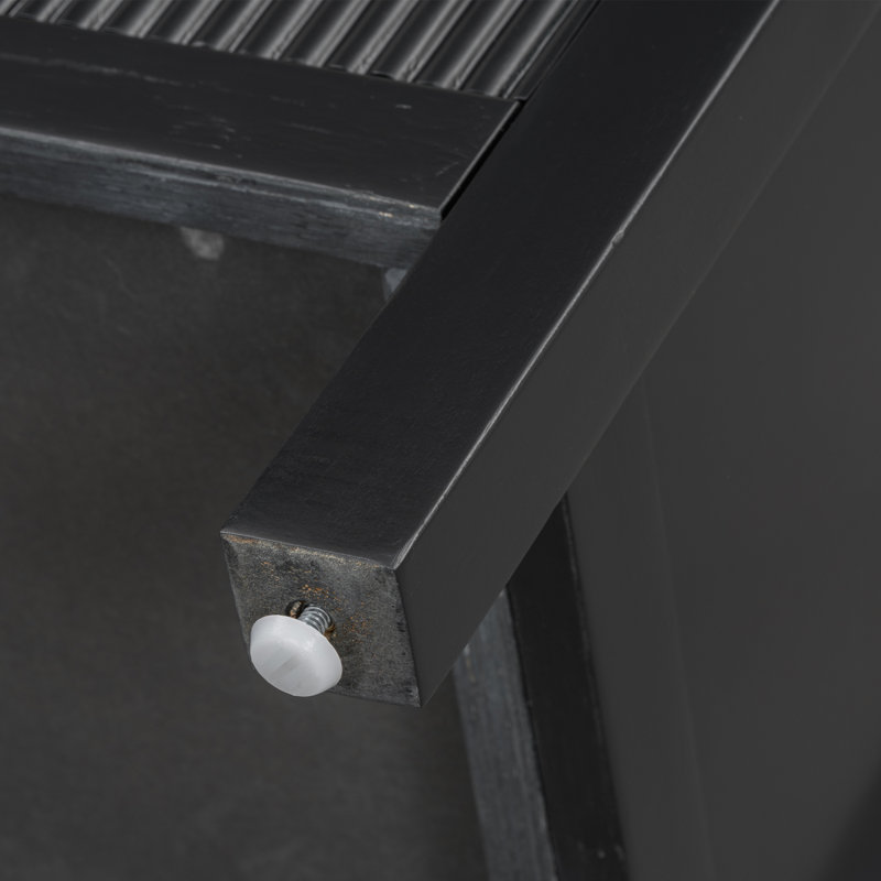 Buffet minimaliste avec rangement à motif de vagues minimaliste noir, Noir
