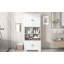 Armoire de rangement haute et large pour salle de bain, unité de rangement pour salle de bain, armoire autoportante avec 4 portes, tablettes réglables, tablettes ouvertes multicouches-1115666940
