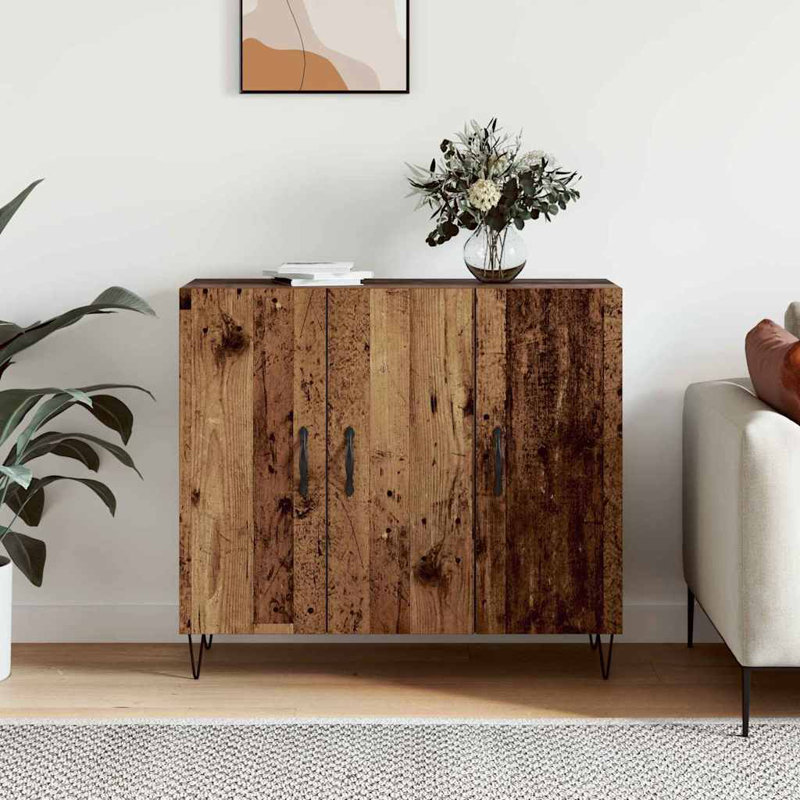 Sideboard Engineered Wood Modern Rectangular Storage Dining Room Unit, Old Wood