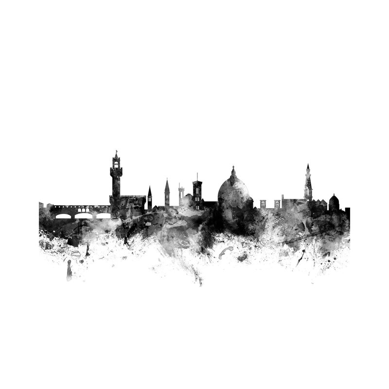 Florence, Italy In Black & White by Michael Tompsett - Wrapped Canvas Gallery-Wrapped Canvas Giclée, 20.32 cm H x 30.48 cm W