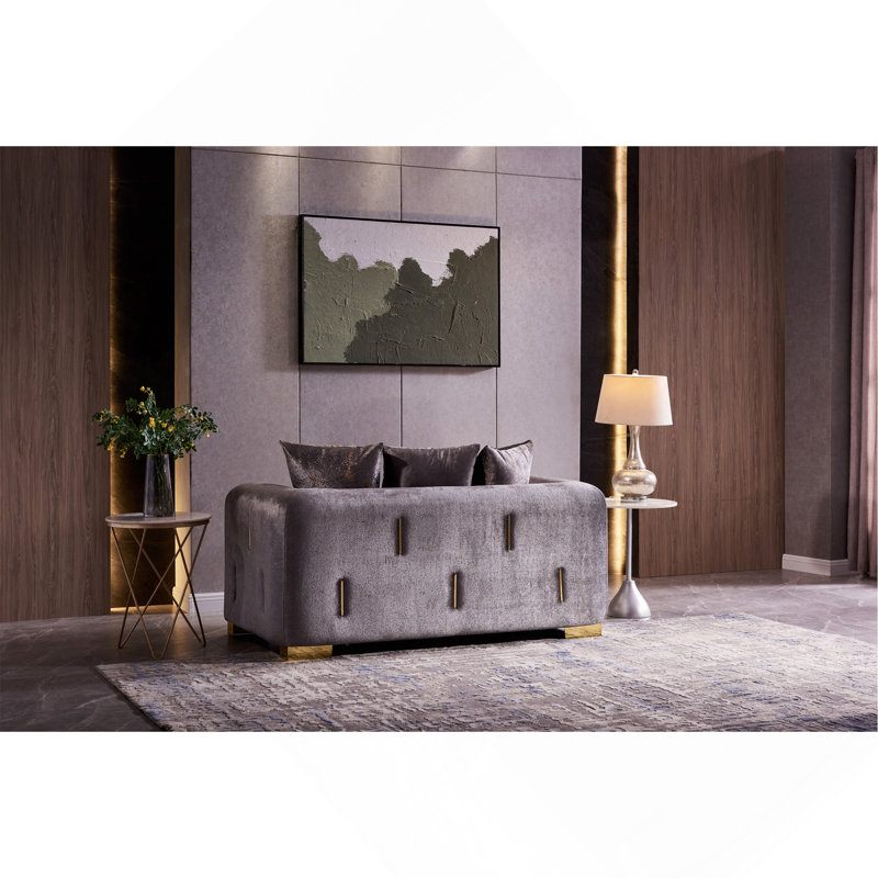 Causeuse de style moderne en argent