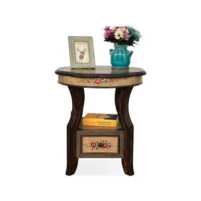 Table de bout moderne en bois massif et en bois manufacturé