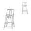 Tabouret de 24 po de hauteur comptoir en métal de 24 po - blanc vieilli, dossier incurvé pour le confort, repose-pieds, 2 tabourets croisés de conception stable, 24 po, structure de cuisine