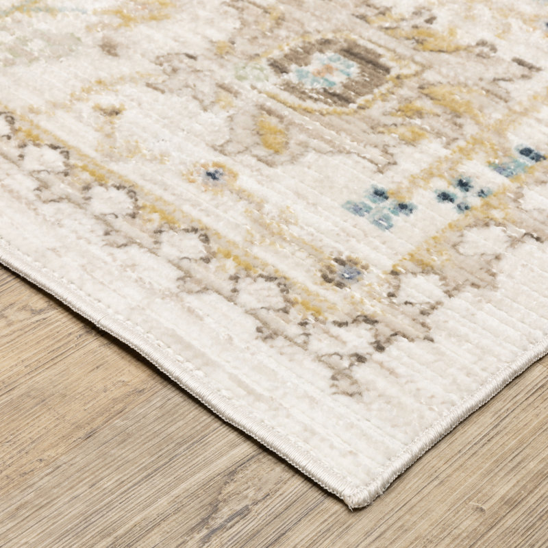 Tapis bleu / rose Tonye, Rectangle 6 pi 7 po x 9 pi 6 po
