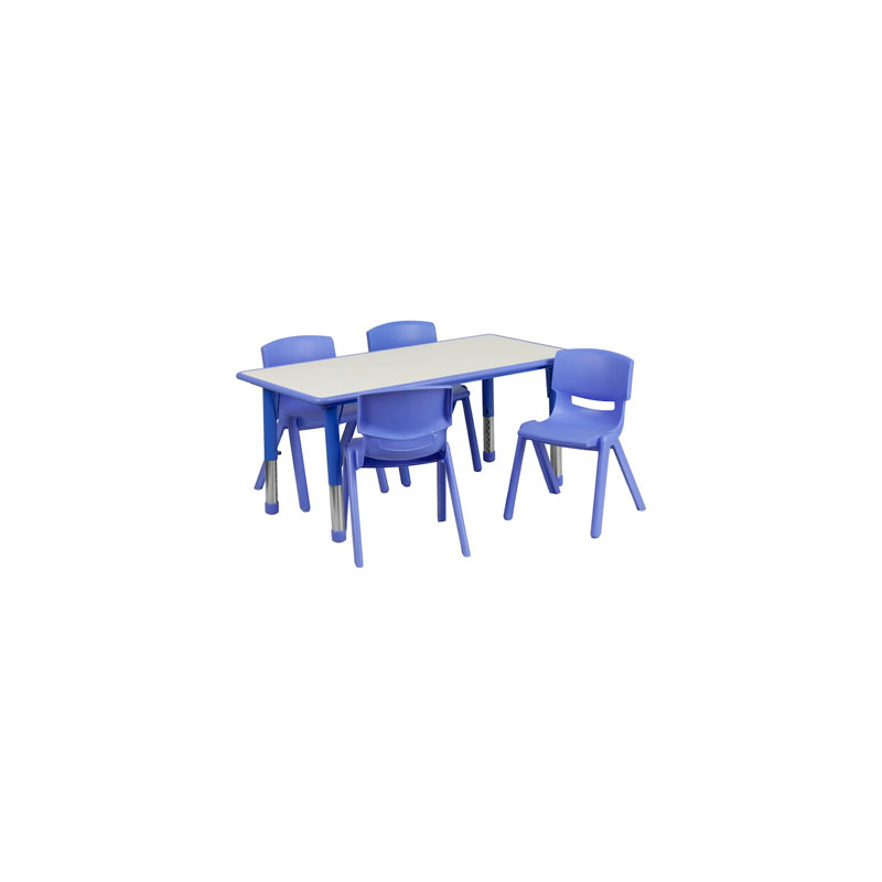 Red Adjustable Height Kids Activity Table Set with Laminate Top